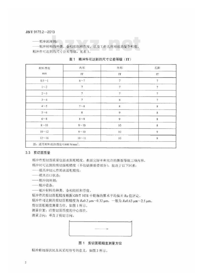 JB/T 9175.2-2013 精密冲裁件 第2部分质量