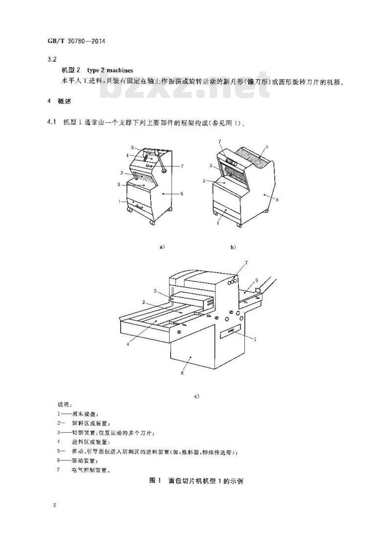 GB/T 30780-2014 食品加工机械 面包切片机