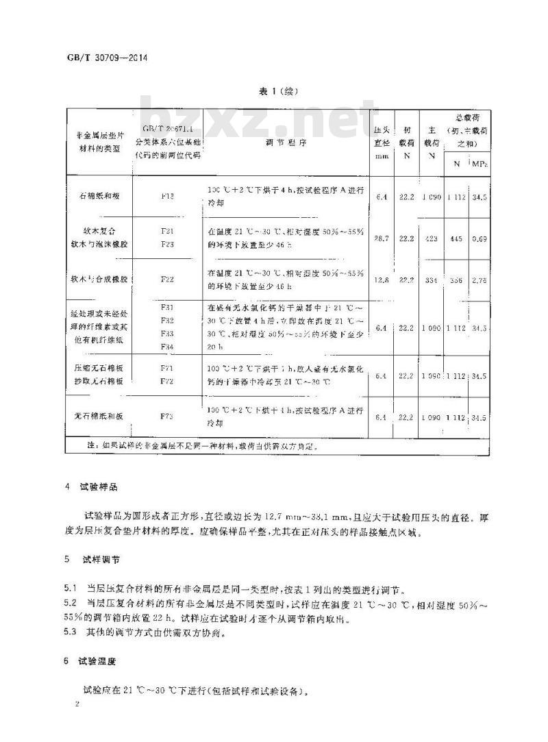 GB/T 30709-2014 层压复合垫片材料压缩率和回弹率试验方法