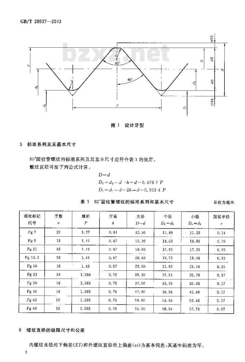GB/T 29537-2013 80°非密封管螺纹
