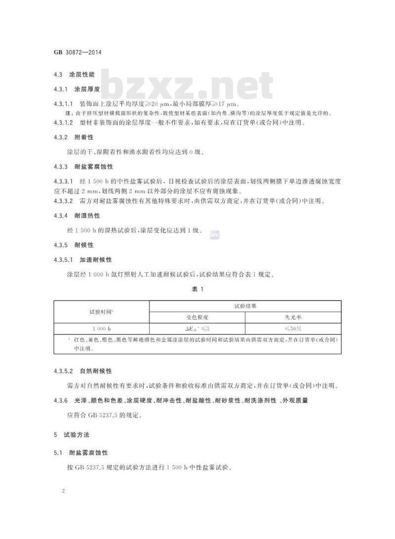GB 30872-2014 建筑用丙烯酸喷漆铝合金型材