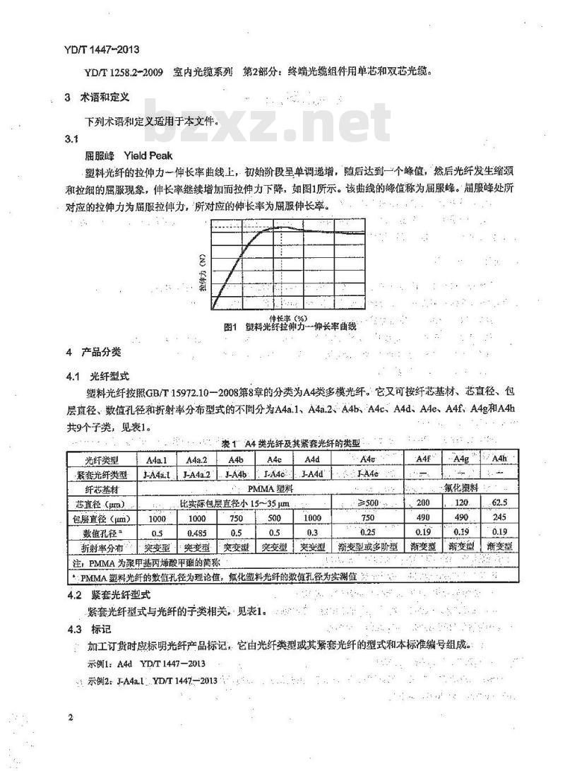 YD/T 1447-2013 通信用塑料光纤