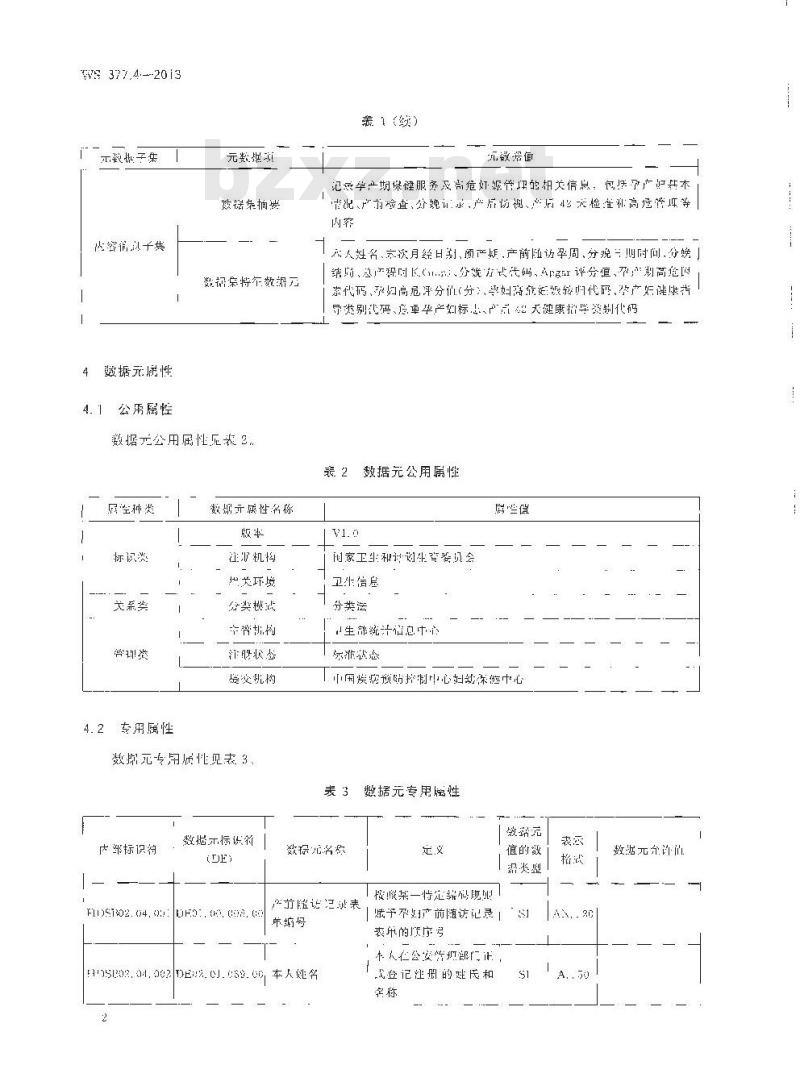 WS 377.4-2013 妇女保健基本数据集 第4部门：孕产期保健服务与高危管理