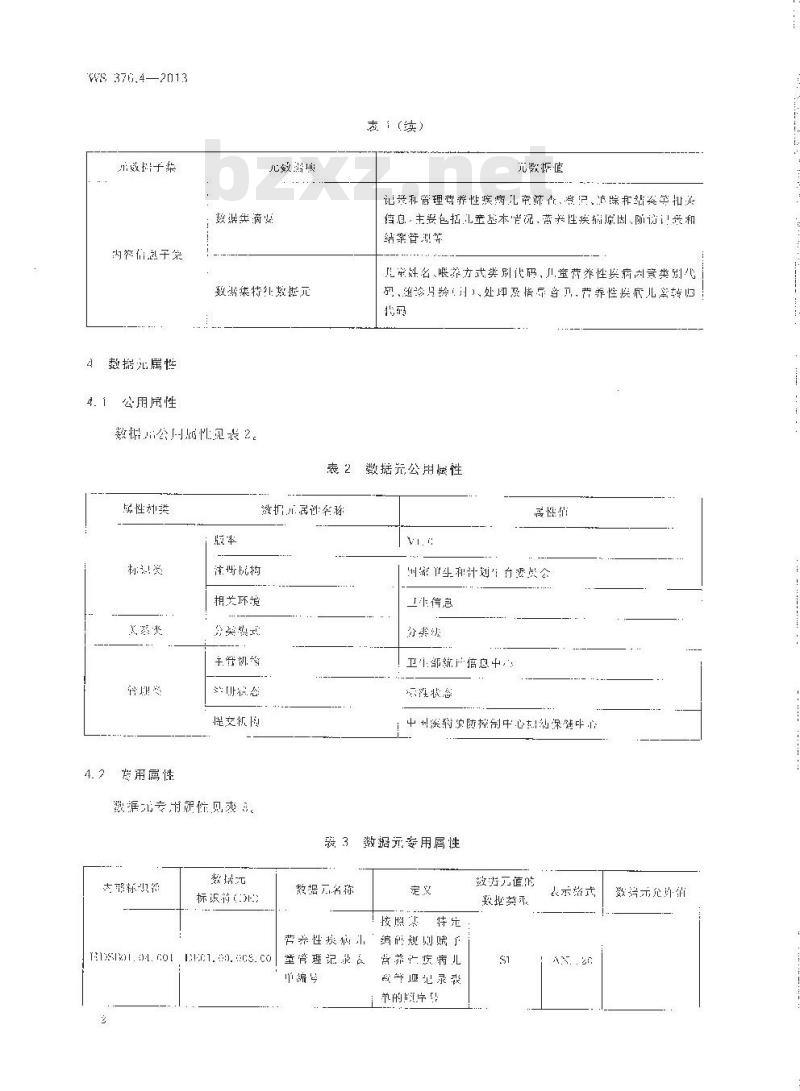 WS 376.4-2013 儿童保健基本数据集 第4部分：营养性疾病儿童管理