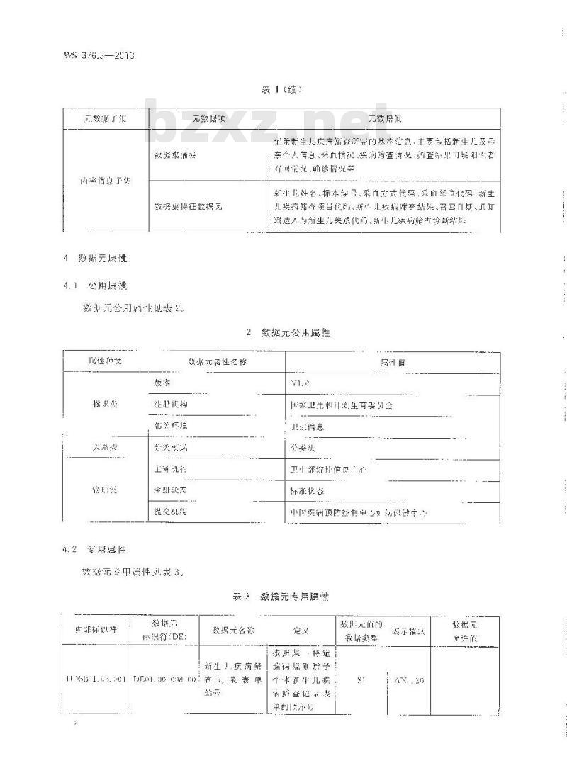 WS 376.3-2013 儿童保健基本数据集 第3部分：新生儿疾病筛查