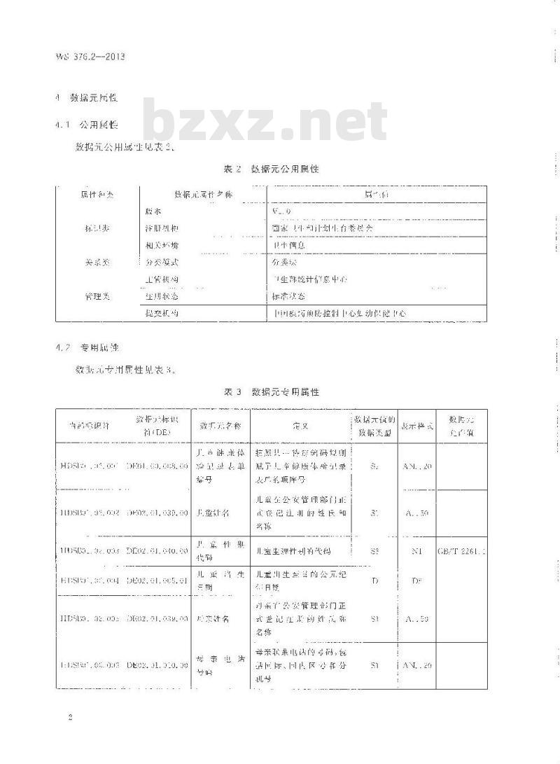 WS 376.2-2013 儿童保健基本数据集 第2部分：儿童健康体检