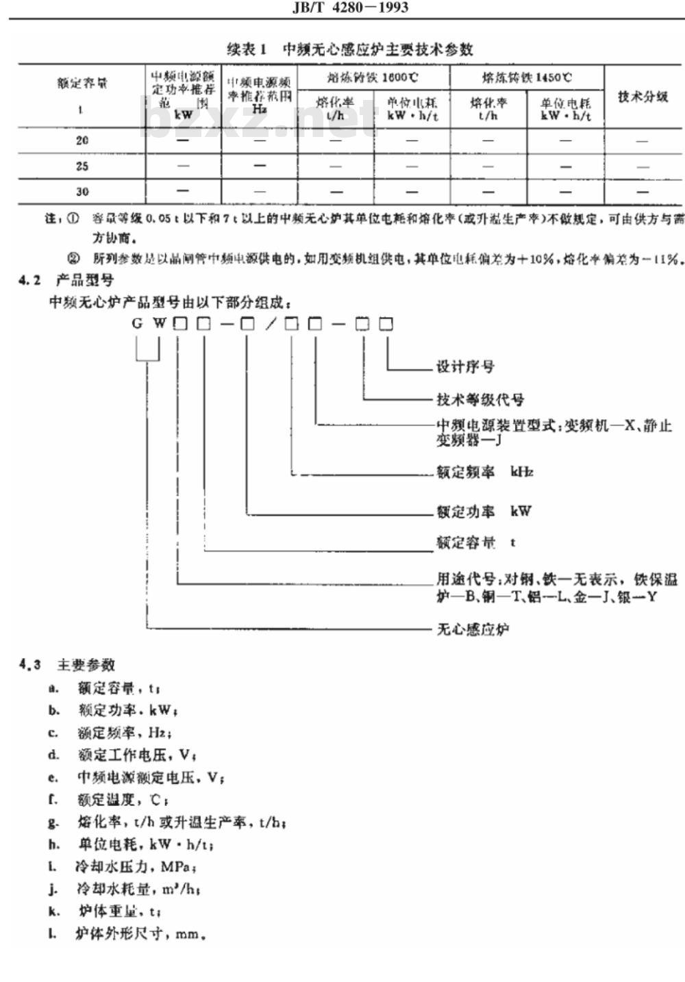 JB/T 4280-1993 中频无心感应炉