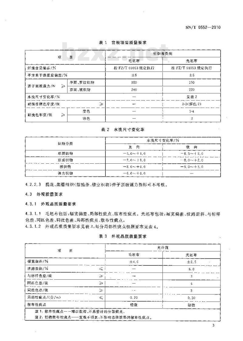 SN/T 0552-2010 进出口针织布检验规程
