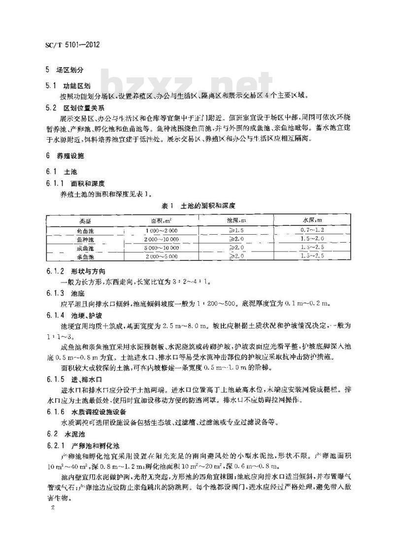 SC/T 5101-2012 观赏鱼养殖场条件 锦鲤