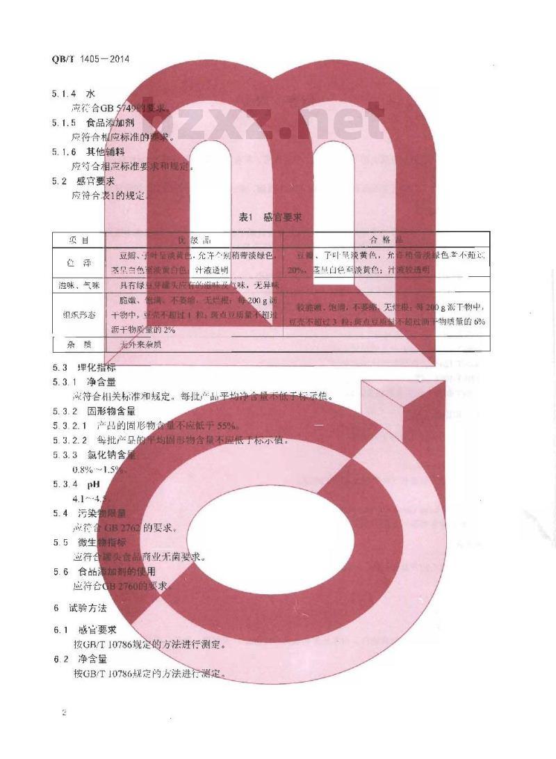 QB/T 1405-2014 绿豆芽罐头