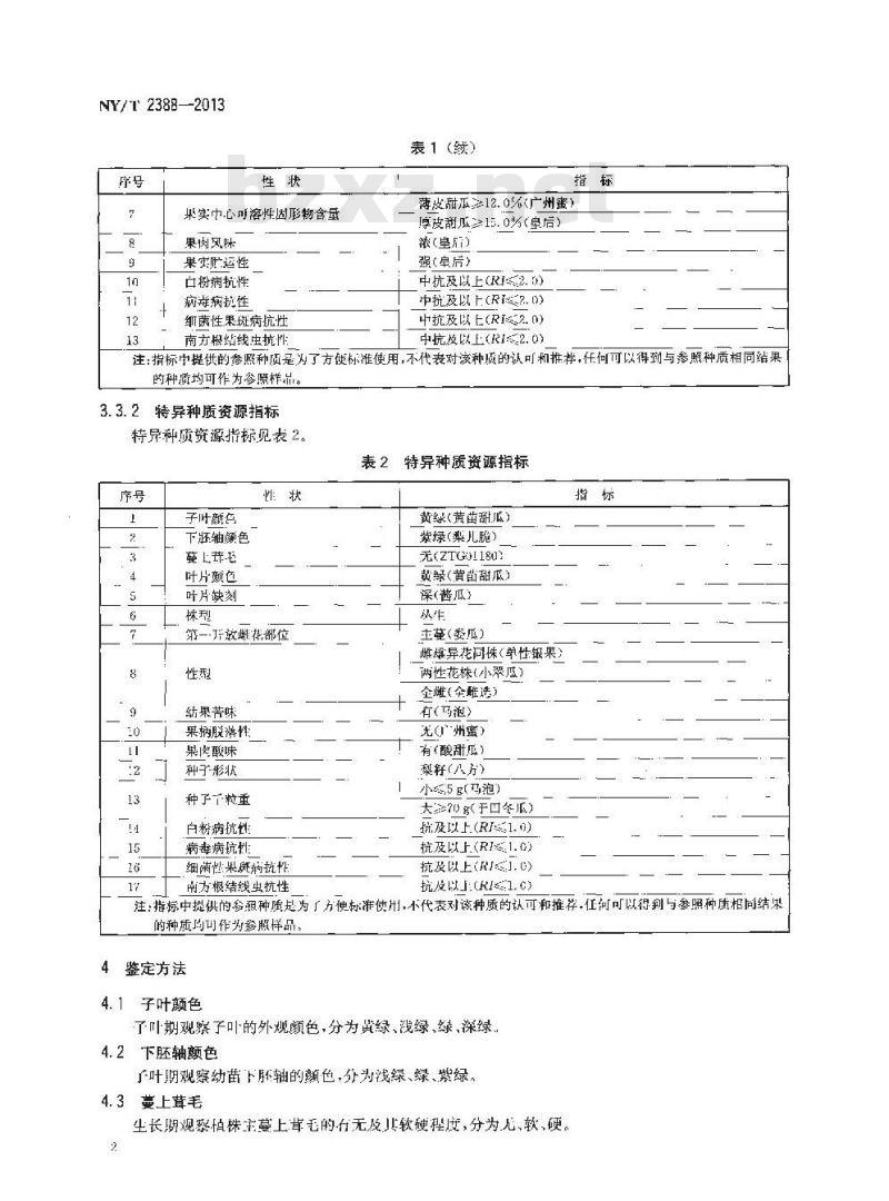 NY/T 2388-2013 农作物优异种质资源评价规范 甜瓜