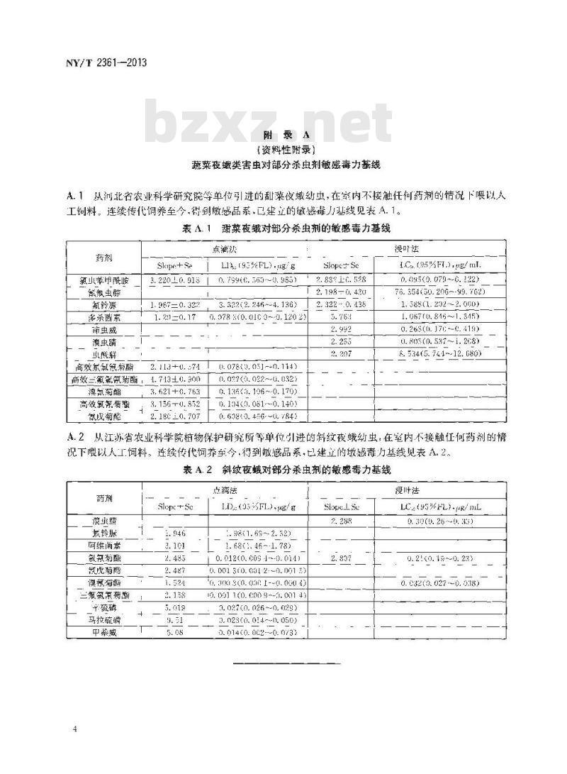NY/T 2361-2013 蔬菜夜蛾类害虫抗药性监测技术规程