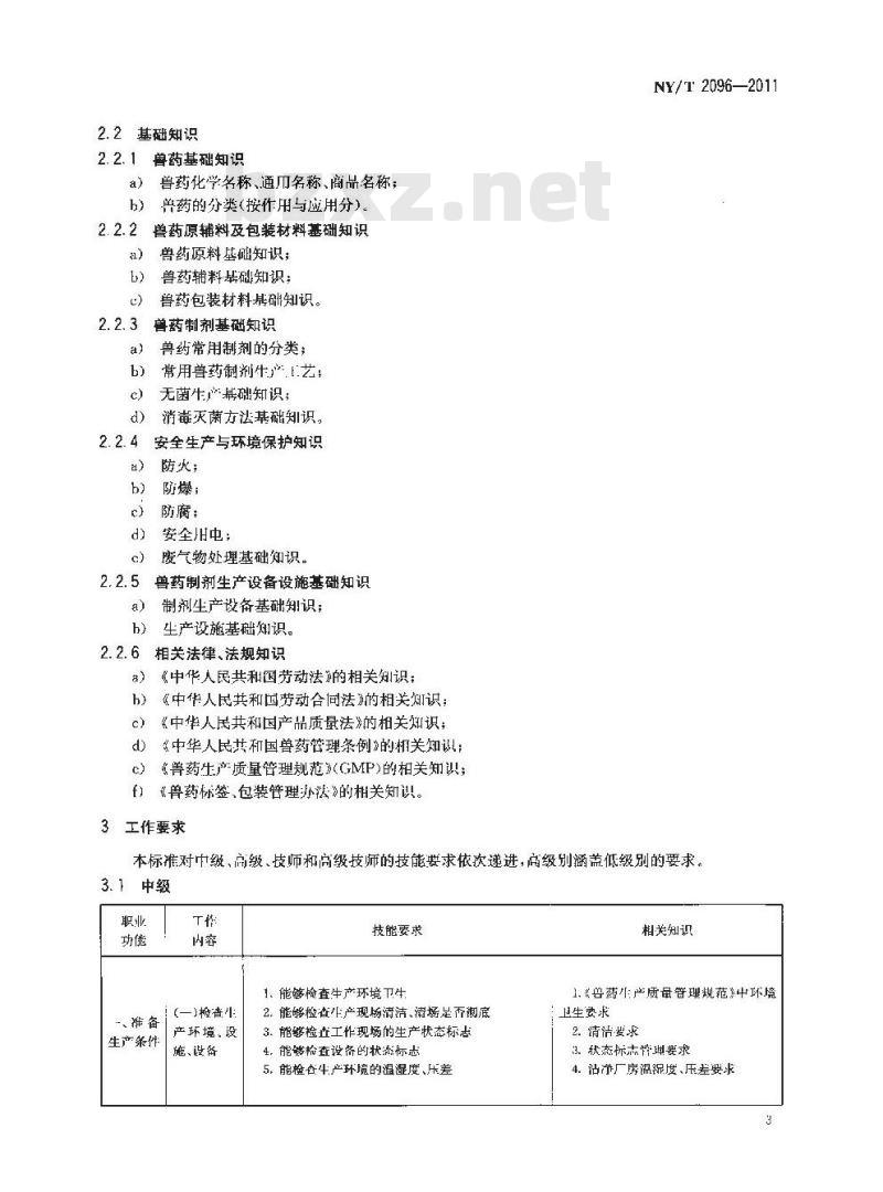 NY/T 2096-2011 兽用化学药品制剂工