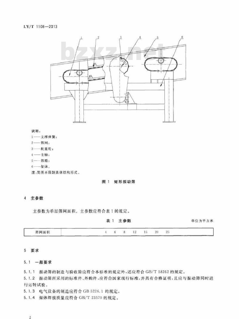 LY/T 1108-2013 矩形振动筛