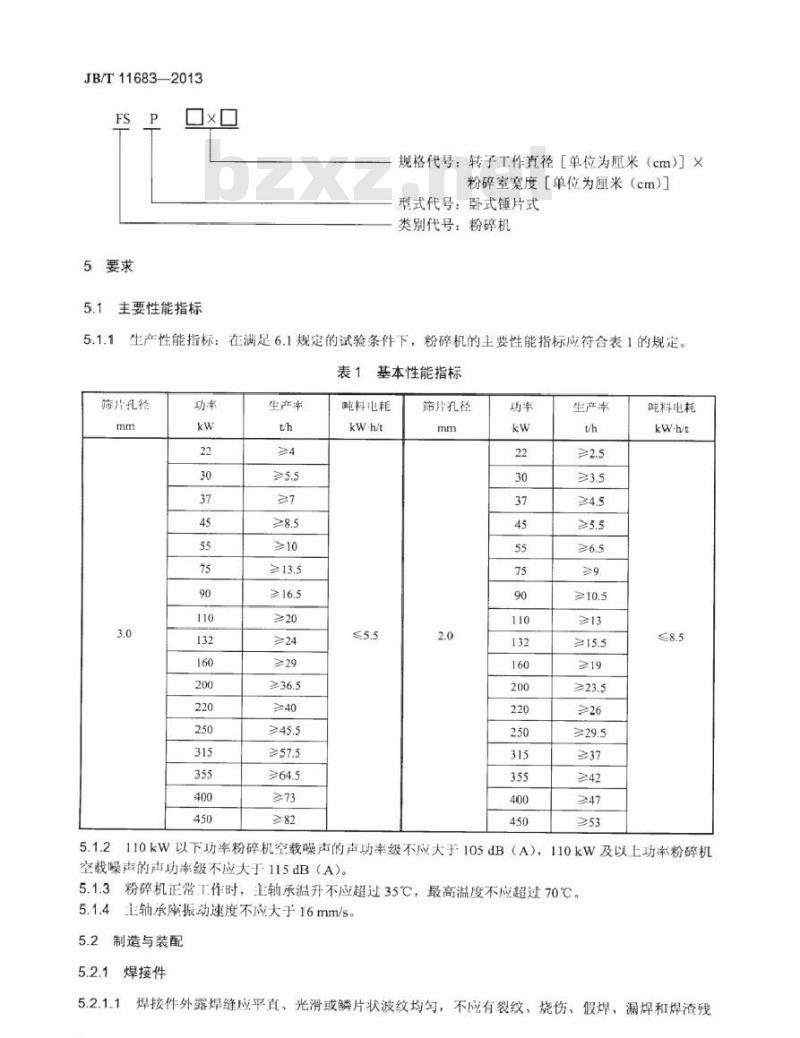 JB/T 11683-2013 锤片式工业饲料粉碎机
