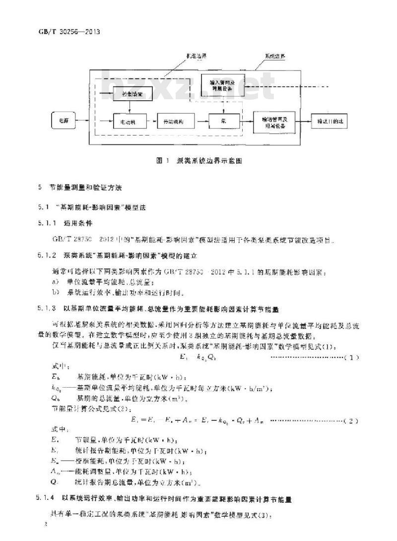 GB/T 30256-2013 节能量测量和验证技术要求 泵类液体输送系统