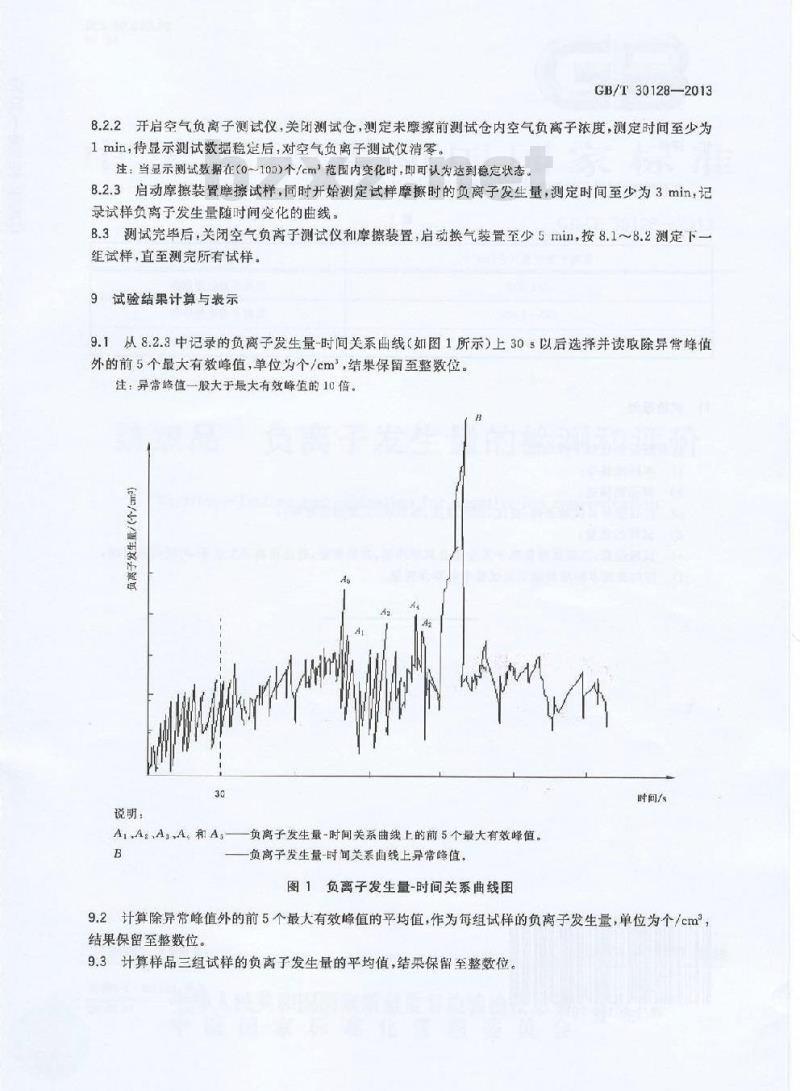 GB/T 30128-2013 纺织品 负离子发生量的检测和评价