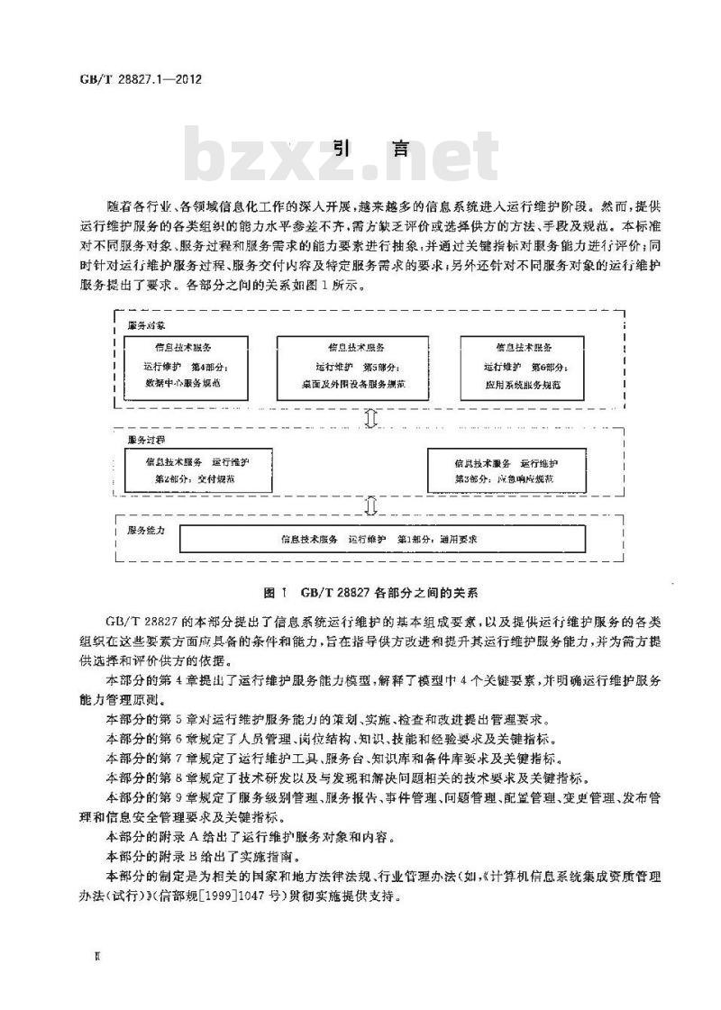 GB/T 28827.1-2012 信息技术服务 运行维护 第1部分通用要求