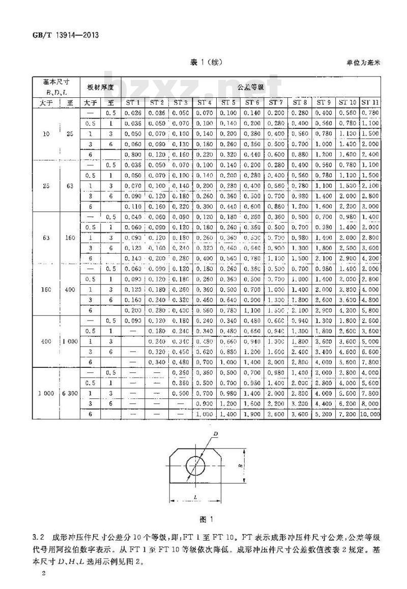 GB/T 13914-2013 冲压件尺寸公差