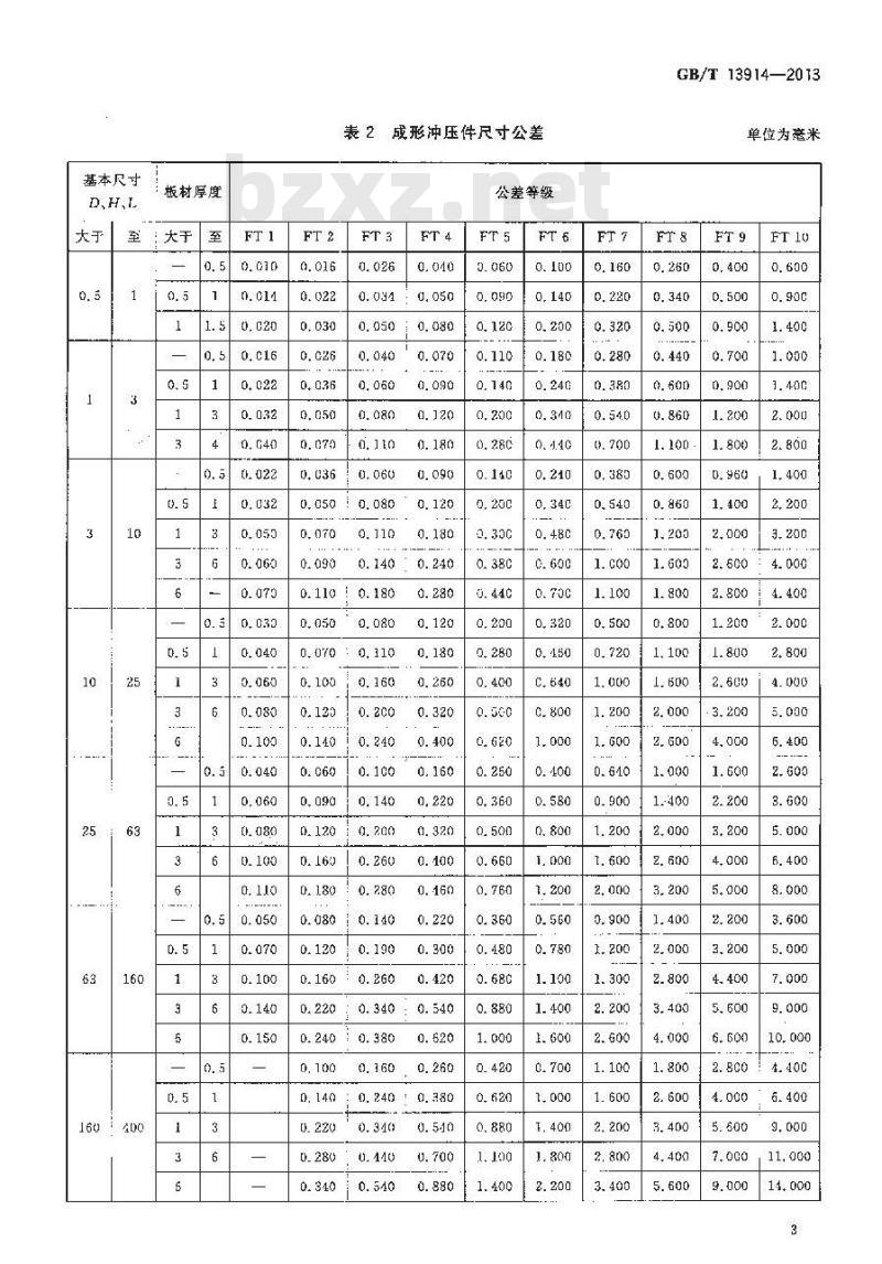 GB/T 13914-2013 冲压件尺寸公差
