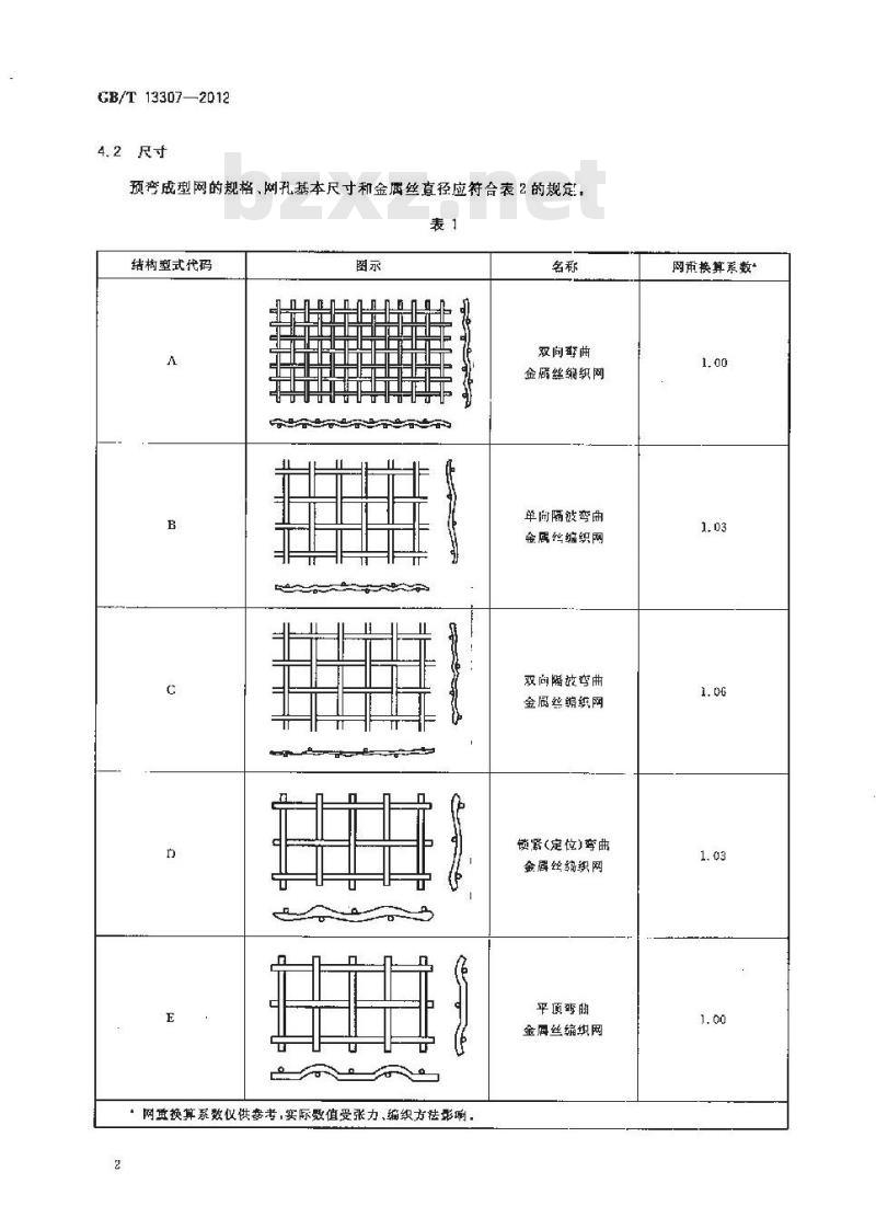 GB/T 13307-2012 预弯成型金属丝编织方孔网