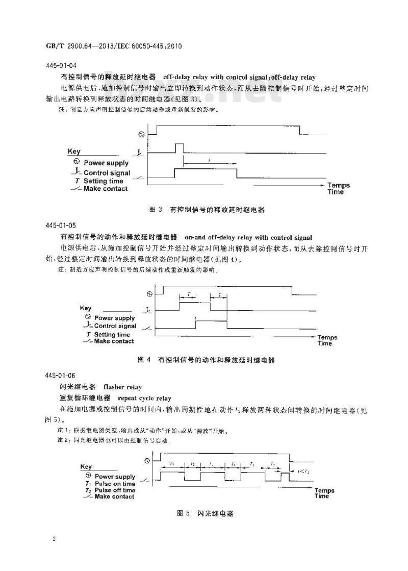 GB/T 2900.64-2013 电工术语 时间继电器