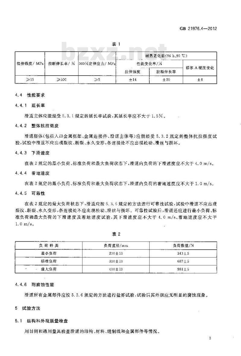 GB 21976.4-2012 建筑火灾逃生避难器材 第4部分逃生滑道