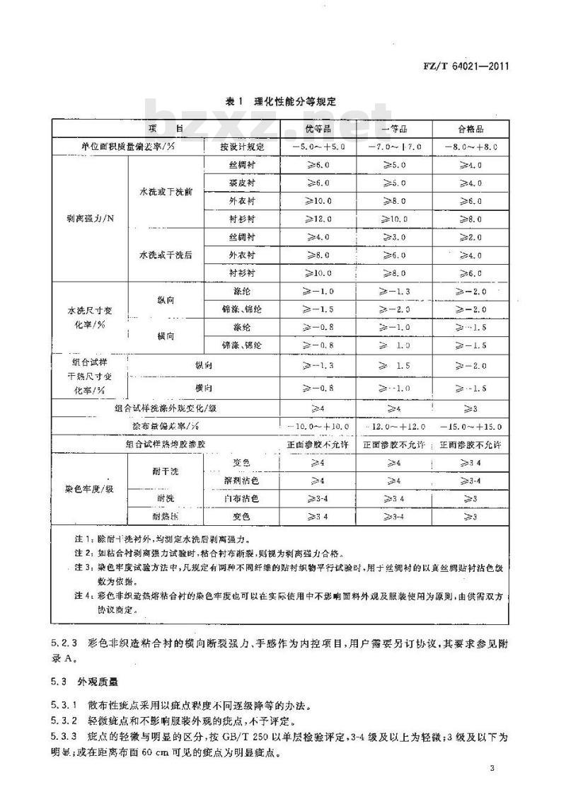 FZ/T 64021-2011 彩色非织造粘合衬