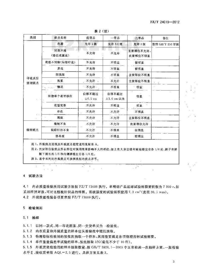 FZ/T 24019-2012 印花羊绒针织品