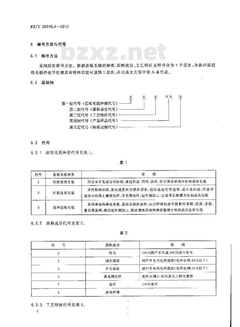 FZ/T 20015.3-2012 毛纺产品分类、命名及编号 驼绒