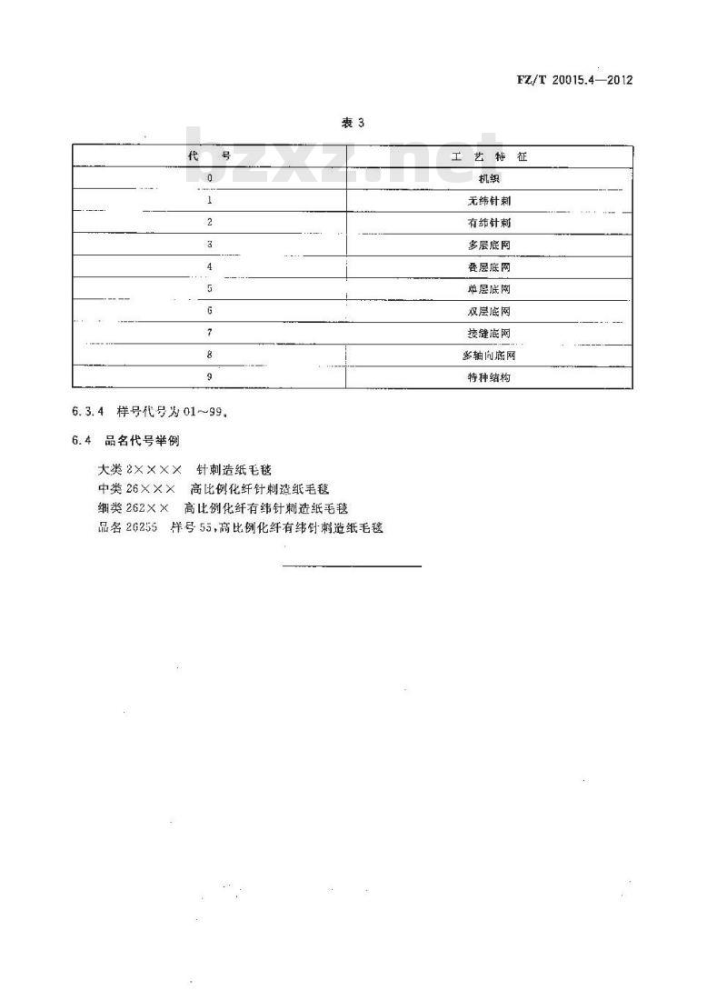 FZ/T 20015.3-2012 毛纺产品分类、命名及编号 驼绒