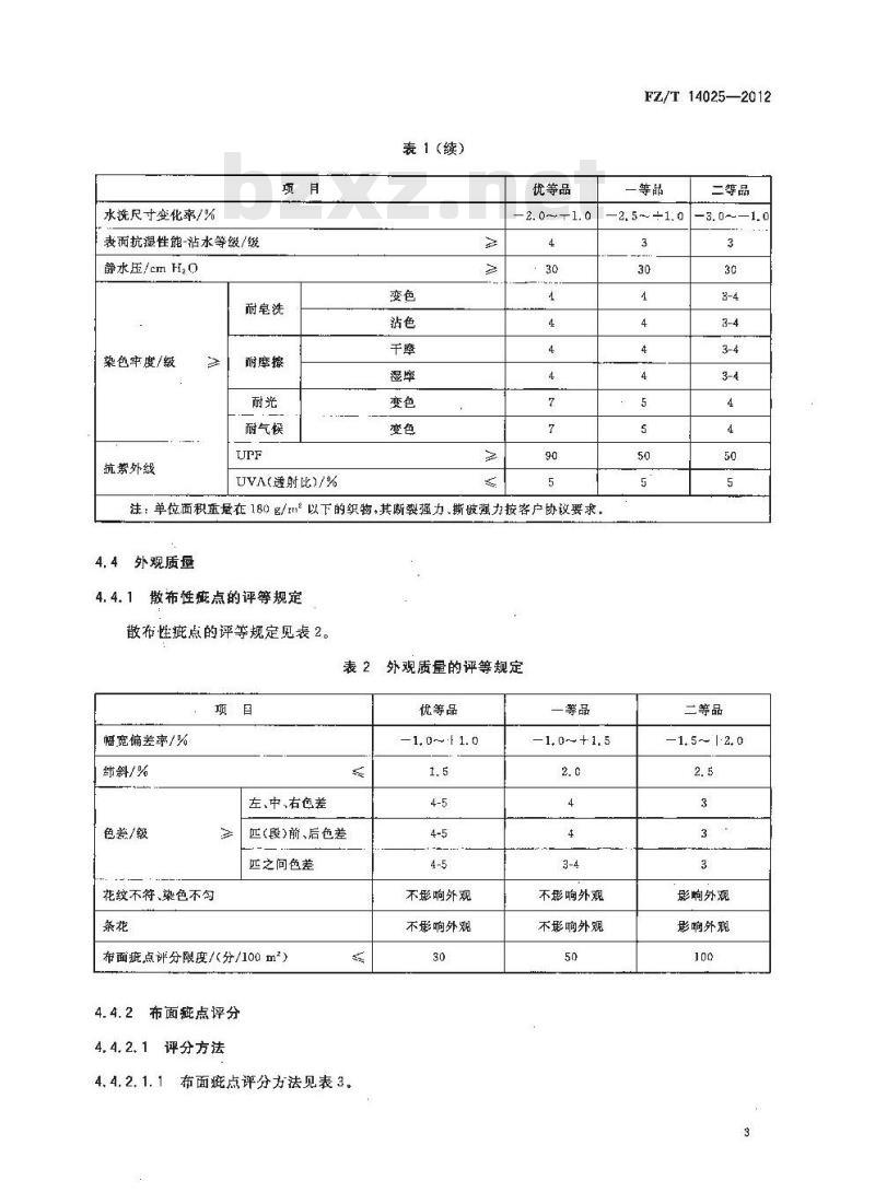 FZ/T 14025-2012 高耐气候涤纶户外面料