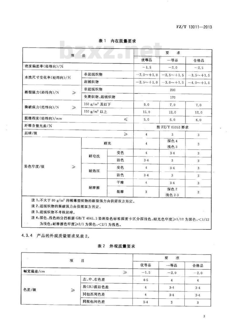 FZ/T 13011-2013 色织涤粘混纺布