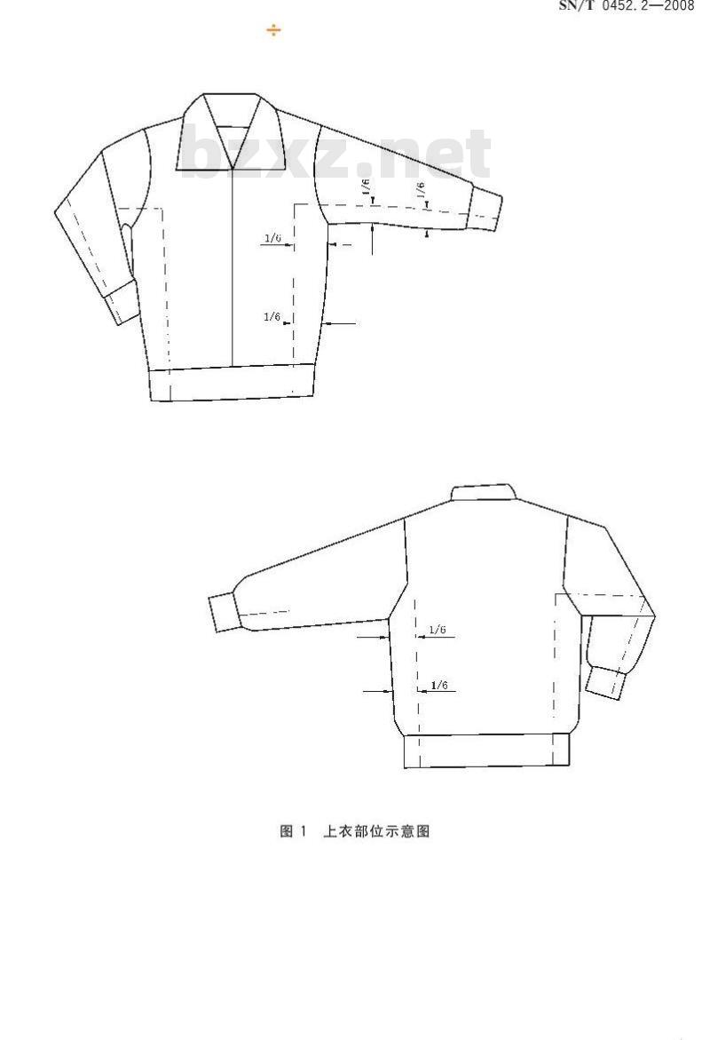 SN/T 0452.2-2008 进出口针织服装检验规程 第2部分:针织外衣