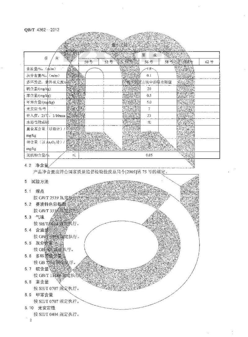 QB/T 4362-2012 蜡制品 蜡烛用石蜡