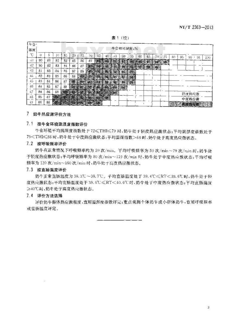 NY/T 2363-2013 奶牛热应激评价技术规范