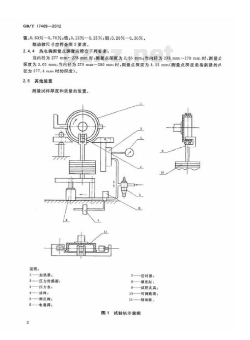 GB/T 17469-2012 汽车制动器衬片摩擦性能评价 小样台架试验方法