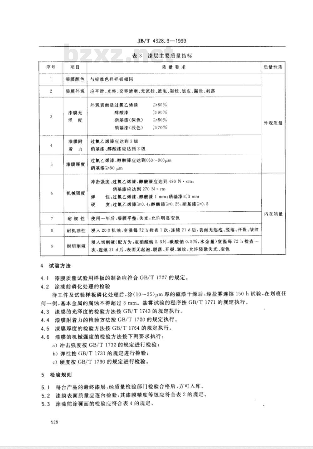 JB/T 4328.9-1999 电工专用设备 涂漆通用技术条件
