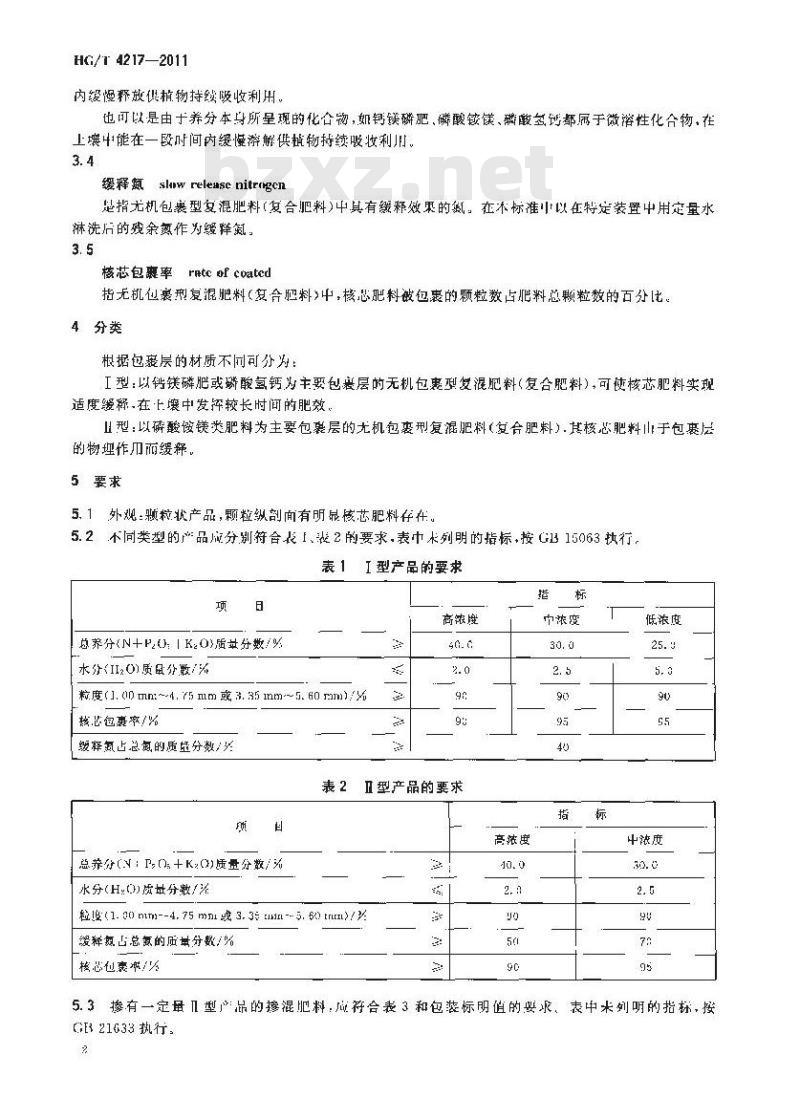 HG/T 4217-2011 无机包裹型复混肥料(复合肥料)