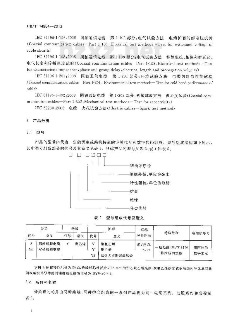GB/T 14864-2013 实心聚乙烯绝缘柔软射频电缆