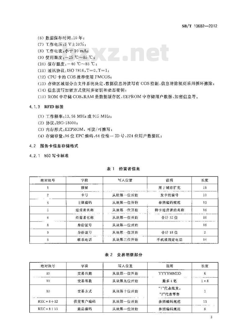 SB/T 10682-2012 肉类蔬菜流通追溯体系信息感知技术要求