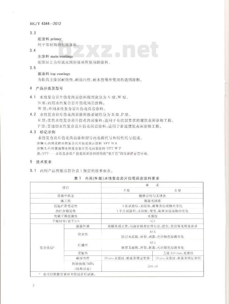HG/T 4344-2012 水性复合岩片仿花岗岩涂料