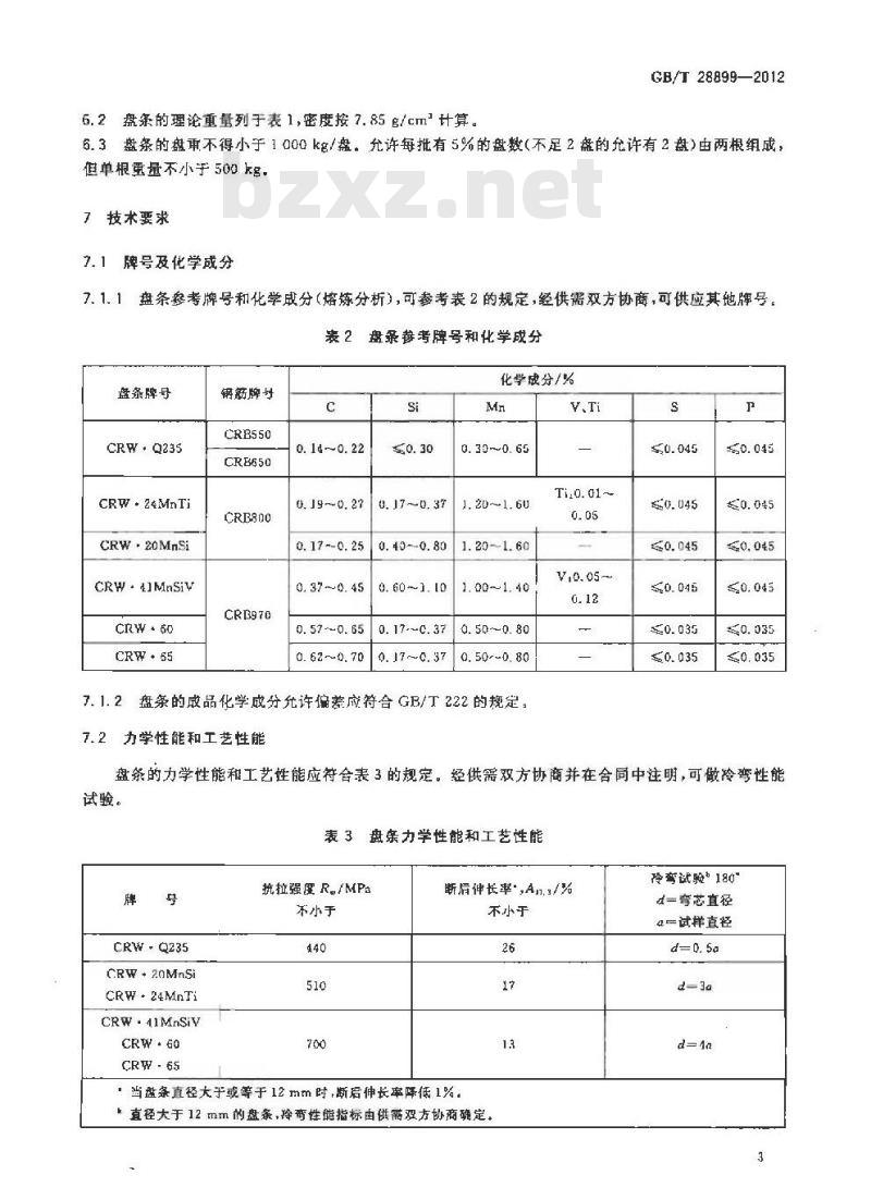 GB/T 28899-2012 冷轧带肋钢筋用热轧盘条