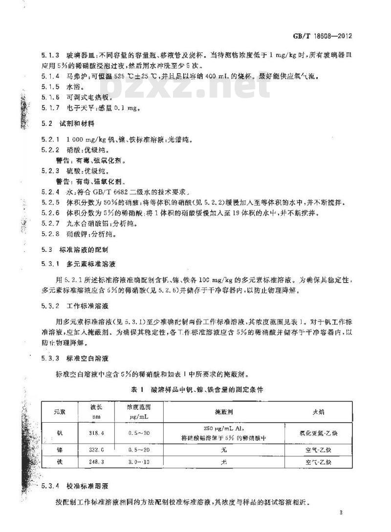 GB/T 18608-2012 原油和渣油中镍、钒、铁、钠含量的测定 火焰原子吸收光谱法