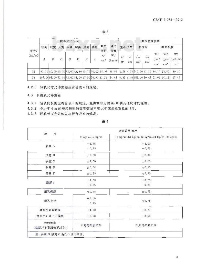 GB/T 11264-2012 热轧轻轨