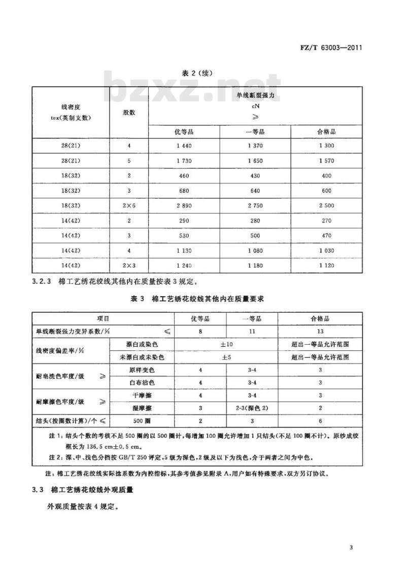 FZ/T 63003-2011 棉工艺绣花绞线