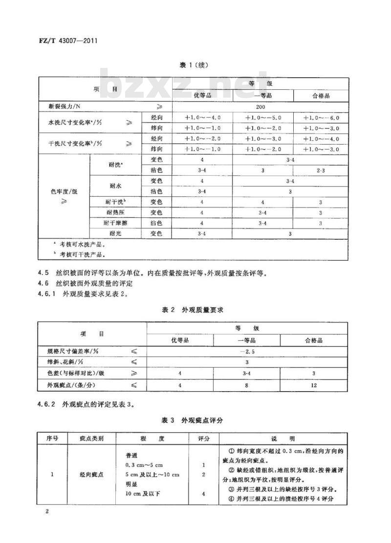 FZ/T 43007-2011 丝织被面
