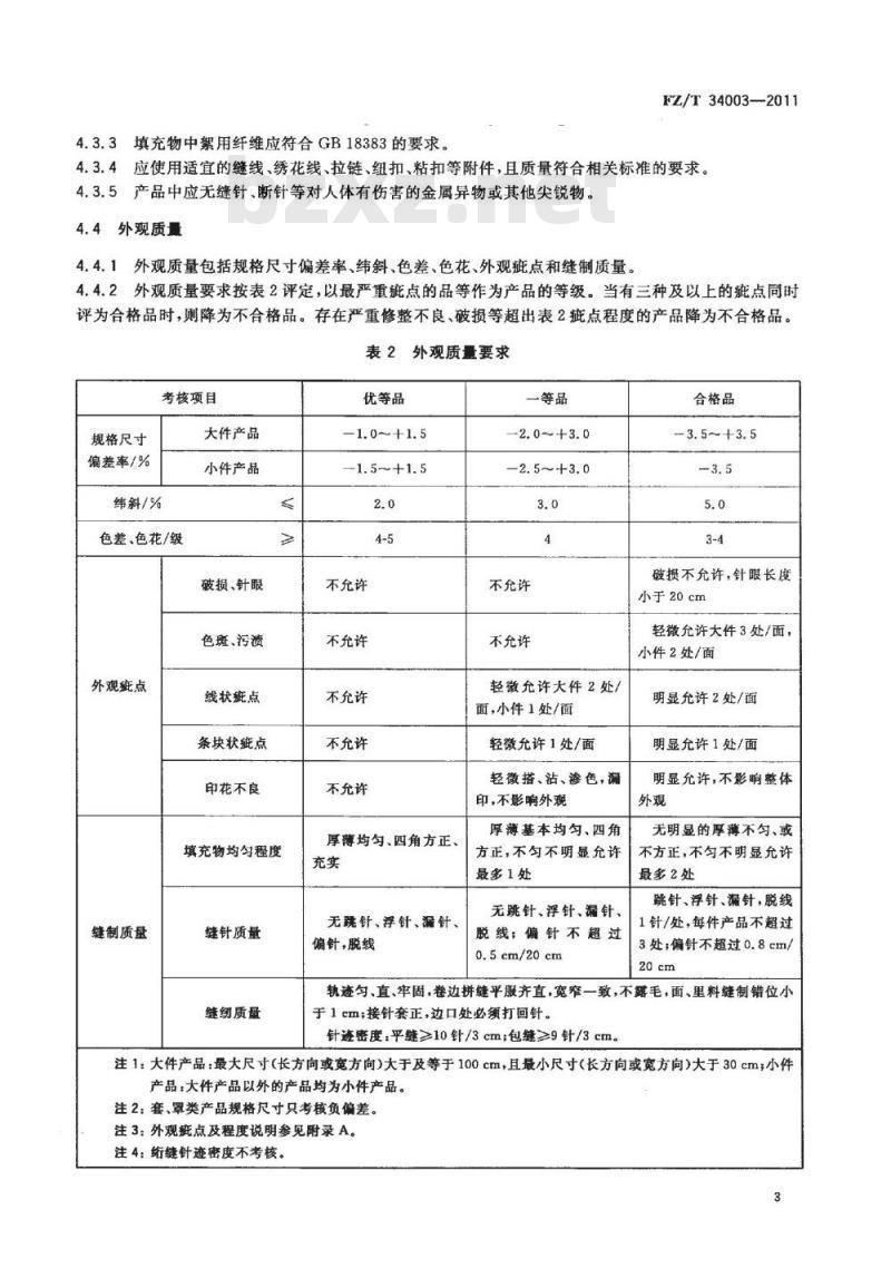FZ/T 34003-2011 亚麻床上用品