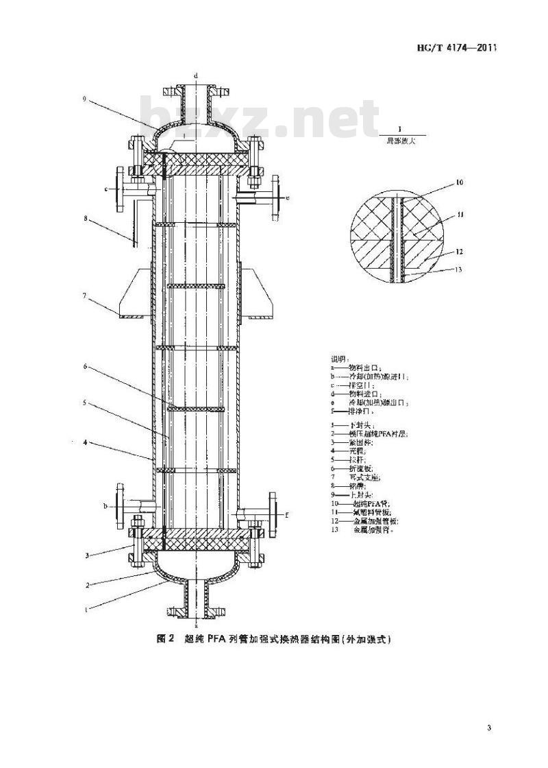 HG/T 4174-2011 超纯PFA列管加强式换热器