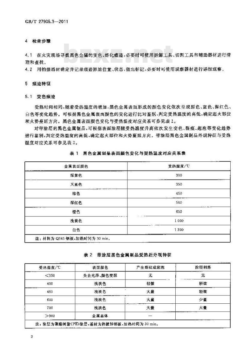 GB/T 27905.3-2011 火灾物证痕迹检查方法 第3部分:黑色金属制品